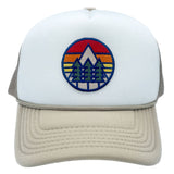 Kids Mountain Trucker Hat Retro: Forest Green/White
