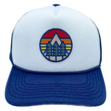 Kids Mountain Trucker Hat Retro: Forest Green/White