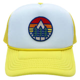 Kids Mountain Trucker Hat Retro: Forest Green/White