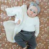 Waffle Knit Mini Blanket- Elm