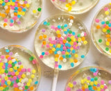 Celebration Sparkle Lollipops, Birthday Cake, 10/Case -VEGAN