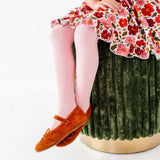 Cable Knit Tights - Quartz Pink