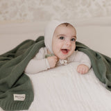 Organic Knit Swaddle Blanket: Plum