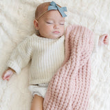 Waffle Knit Mini Blanket- Swan