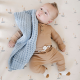 Waffle Knit Mini Blanket- Elm