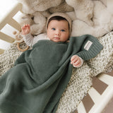 Organic Knit Swaddle Blanket: Mocha