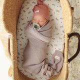 Organic Knit Swaddle Blanket: Sky Blue