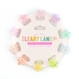 Mini Hair Clip Set: Rainbow Speckled Stars