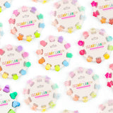 Mini Hair Clip Set: Rainbow Speckled Stars