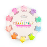 Mini Hair Clip Set: Rainbow Speckled Stars