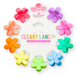 Mini Hair Clip Set: Rainbow Speckled Stars