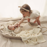 Organic Knit Swaddle Blanket: Plum