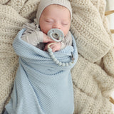 Organic Knit Swaddle Blanket: Plum