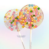 Celebration Sparkle Lollipops, Birthday Cake, 10/Case -VEGAN