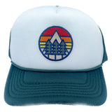 Kids Mountain Trucker Hat Retro: Forest Green/White