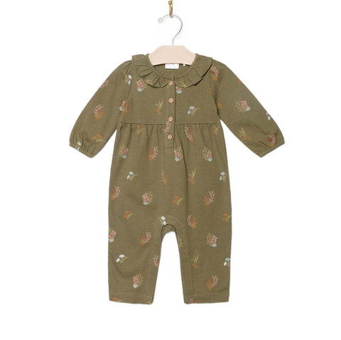 Frill Collar Romper- Lichen Mushrooms