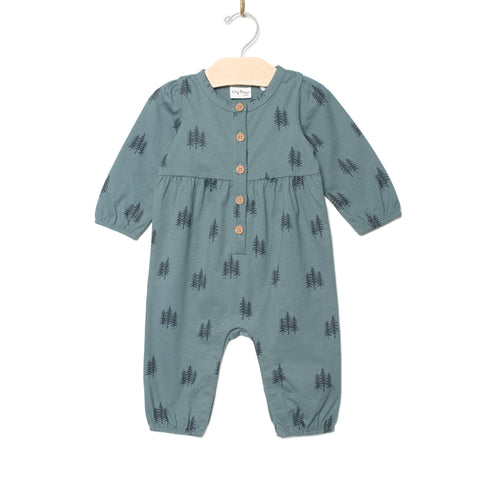 Henley Long Romper- Twilight Forest