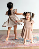 Twirl Dress- Toffee Stripe