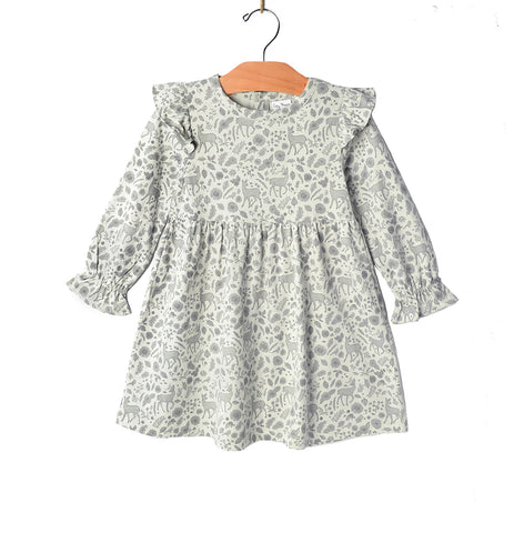 Flutter Sleeve Dress- Deer