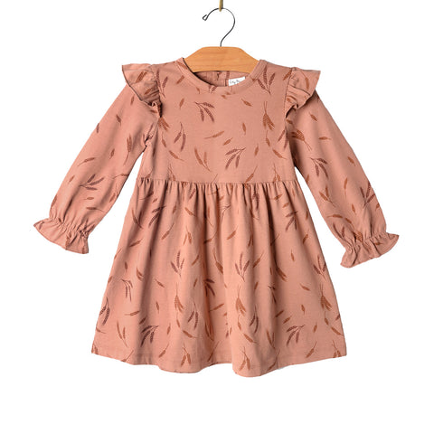 Flutter Sleeve Dress- Harvest