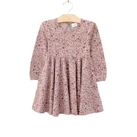 Twirl Dress- Fox Floral Dusty Rose
