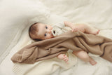Organic Knit Swaddle Blanket: Sky Blue
