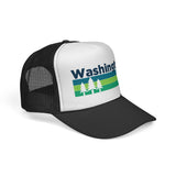 Kids Washington Retro Trees Youth Trucker Hat: Dark Navy / Youth