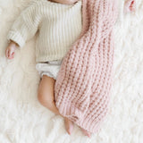 Waffle Knit Mini Blanket- Swan