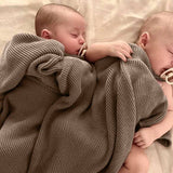 Organic Knit Swaddle Blanket: Plum