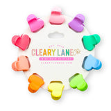 Mini Hair Clip Set: Rainbow Speckled Stars