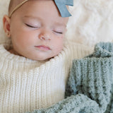 Waffle Knit Mini Blanket- Rosette