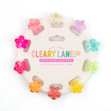 Mini Hair Clip Set: Rainbow Speckled Stars