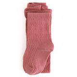Cable Knit Tights - Old Rose