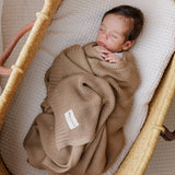 Organic Knit Swaddle Blanket: Plum