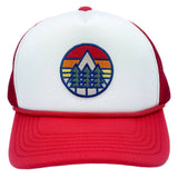 Kids Mountain Trucker Hat Retro: Forest Green/White