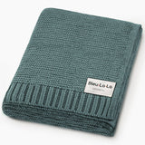 Organic Knit Swaddle Blanket: Hunter Green