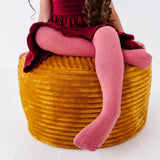 Cable Knit Tights - Old Rose