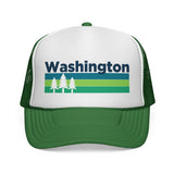 Kids Washington Retro Trees Youth Trucker Hat: Dark Navy / Youth