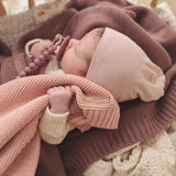Organic Knit Swaddle Blanket: Sky Blue