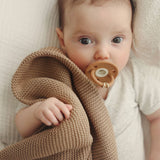 Organic Knit Swaddle Blanket: Sky Blue