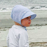 Blue Seersucker Bonnet
