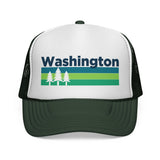 Kids Washington Retro Trees Youth Trucker Hat: Dark Navy / Youth