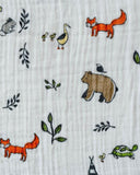 Cotton Muslin Swaddle - Forest Friends