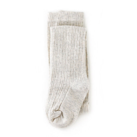 Cable Knit Tights - Heathered Ivory