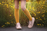 Lace Top Knee High Socks - Marigold