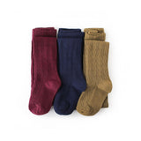 Cable Knit Tights - Navy