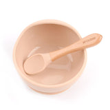 Silicone Bowl with Spoon Set - Nude