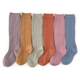 Cable Knit Knee High Socks - Dove