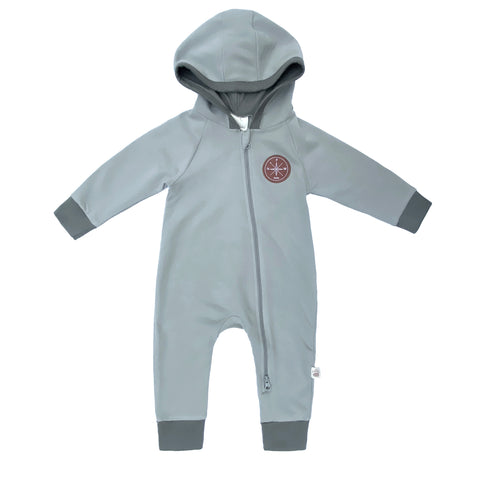 Light Sweat Hooded Zip Romper - Graphite