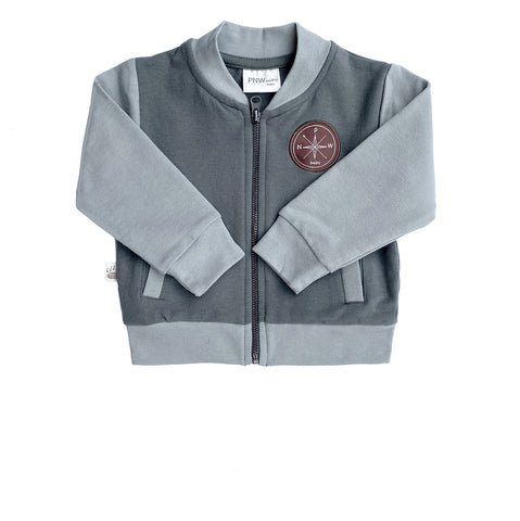 Light Sweat Varsity Jacket - Slate